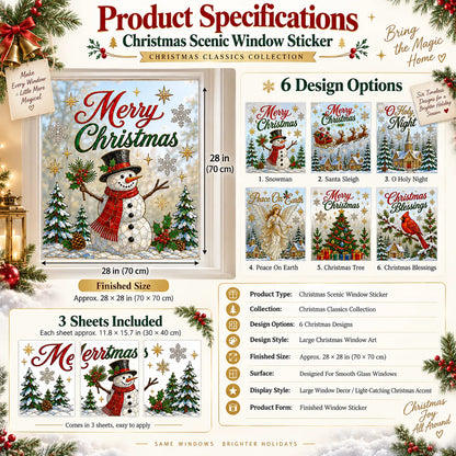 🎄🪟Christmas Classics Scenic Window Sticker – Turn Every Window Into a Christmas View