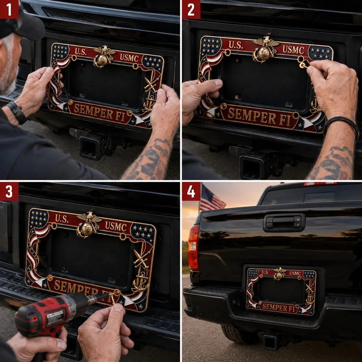 🎄 3D Christmas License Plate Frame – Holiday Car Accessory