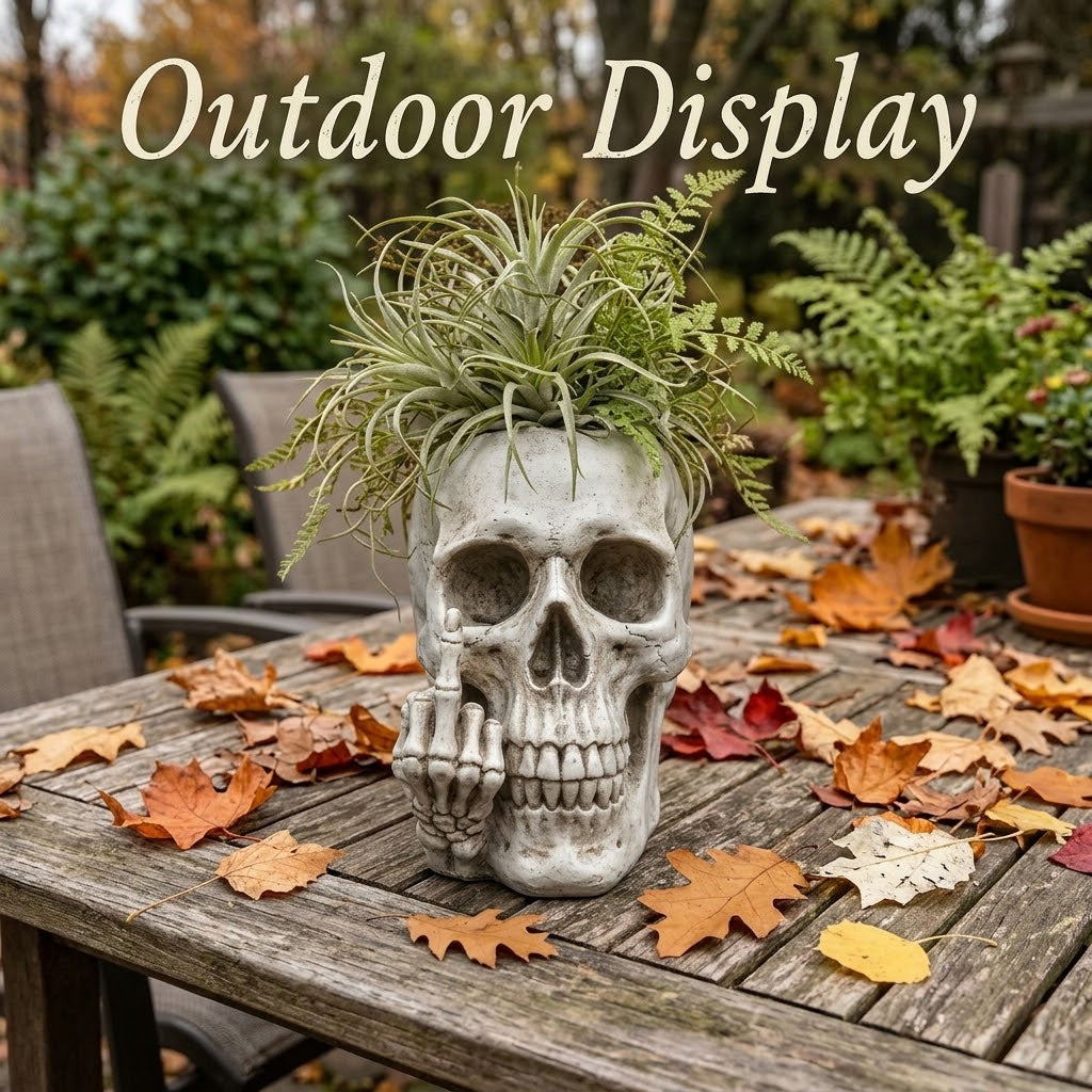 💀Middle Finger Skull Planter