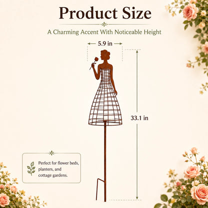 🌹💃Rust-Style Female Dress Plant Climbing Trellis -  Like a Garden Princess in Full Bloom