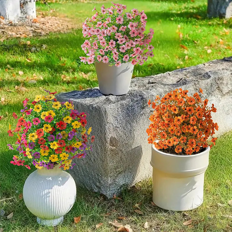 Artificial Outdoor Fake Flowers with Ground Stake