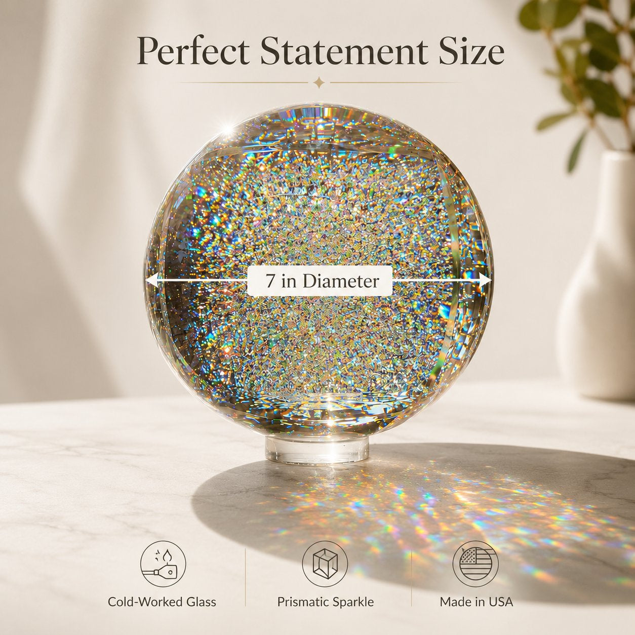 🔥Holographic Refraction Art Sphere – Premium Optical Glass Light Prism Decor for Home & Office