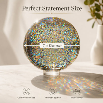 🔥Holographic Refraction Art Sphere – Premium Optical Glass Light Prism Decor for Home & Office