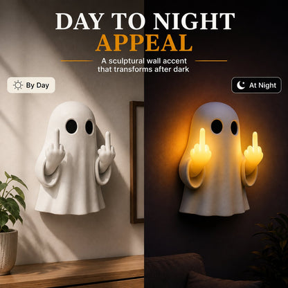 👻 Funny Middle‑Finger Ghost Night Light Wall Decor