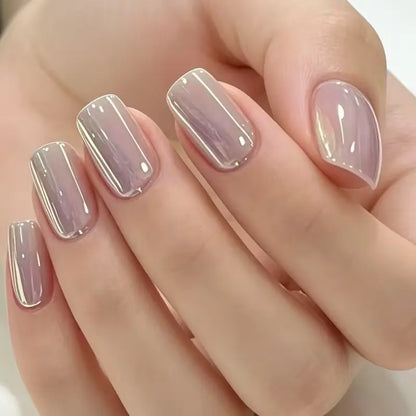 ✨ Glazed Donut Lilac Mirror‑Aurora Nail Strengthener Nail Polish (10ml)