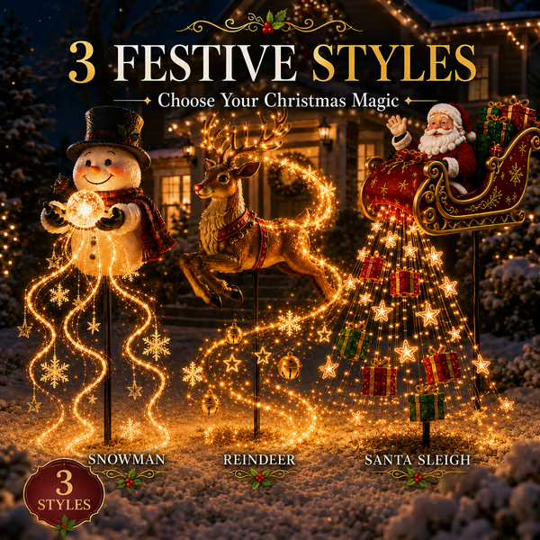 🔥Free Shipping - 🎅✨ 2026 New Santa’s Flying Sleigh Gift Cascade –  Christmas Garden Light