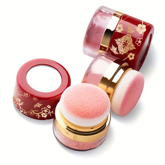💄3-in-1 Loose Powder Blush – Blush for the time-strapped; quick application; includes a small mirror.