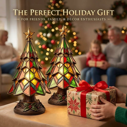 🎄Stained‑Glass Style Christmas Tree Table Lamp