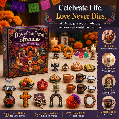 🏵️Day of the Dead Ofrendas Advent Calendar 2026 -24-Day Festive Countdown, Acrylic Charms Blind Box