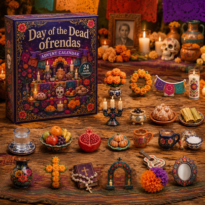 🏵️Day of the Dead Ofrendas Advent Calendar 2026 -24-Day Festive Countdown, Acrylic Charms Blind Box