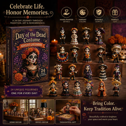 High-quality miniature model ✨2026 Day of the Dead Advent Calendar - 24 Days of My stery Collectible Figurines,Sugar Skull characters &Festive Holiday Surprises