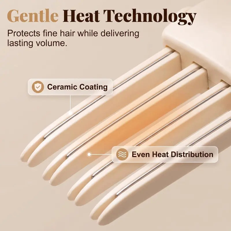 🐱 Cute Cat‑Ear Root Volume Heating Comb