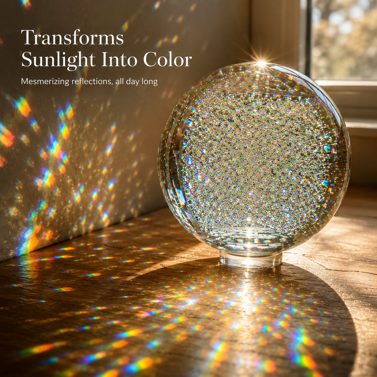 🔥Holographic Refraction Art Sphere – Premium Optical Glass Light Prism Decor for Home & Office