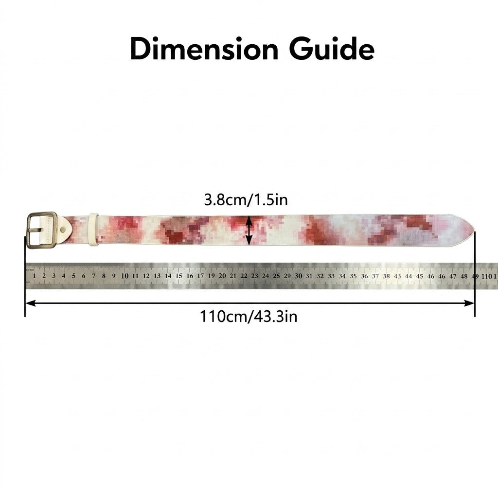 🩸Pixel‑Style Bloody Print Leather Belt | Unique Aesthetic Street‑wear Accessory
