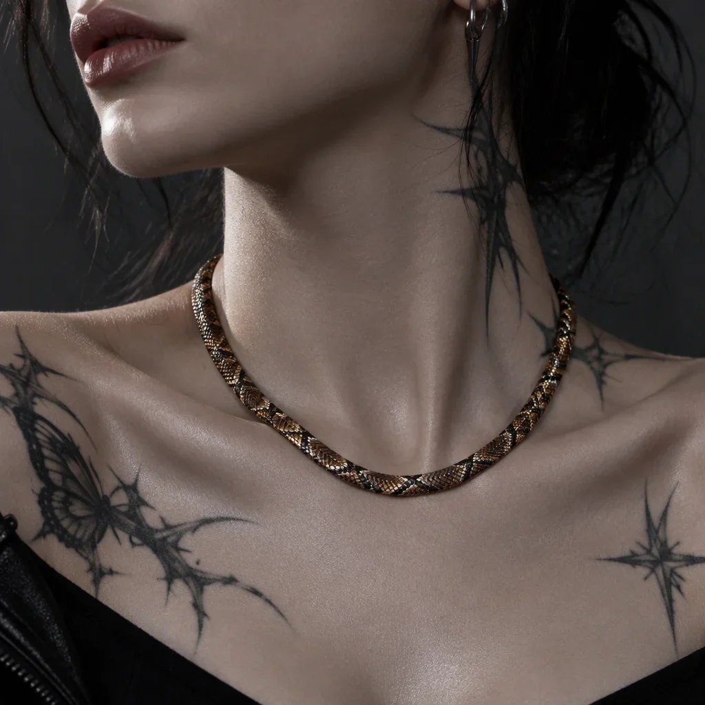 🐍Serpent Statement Necklace – A Symbol of Mystery & Power✨
