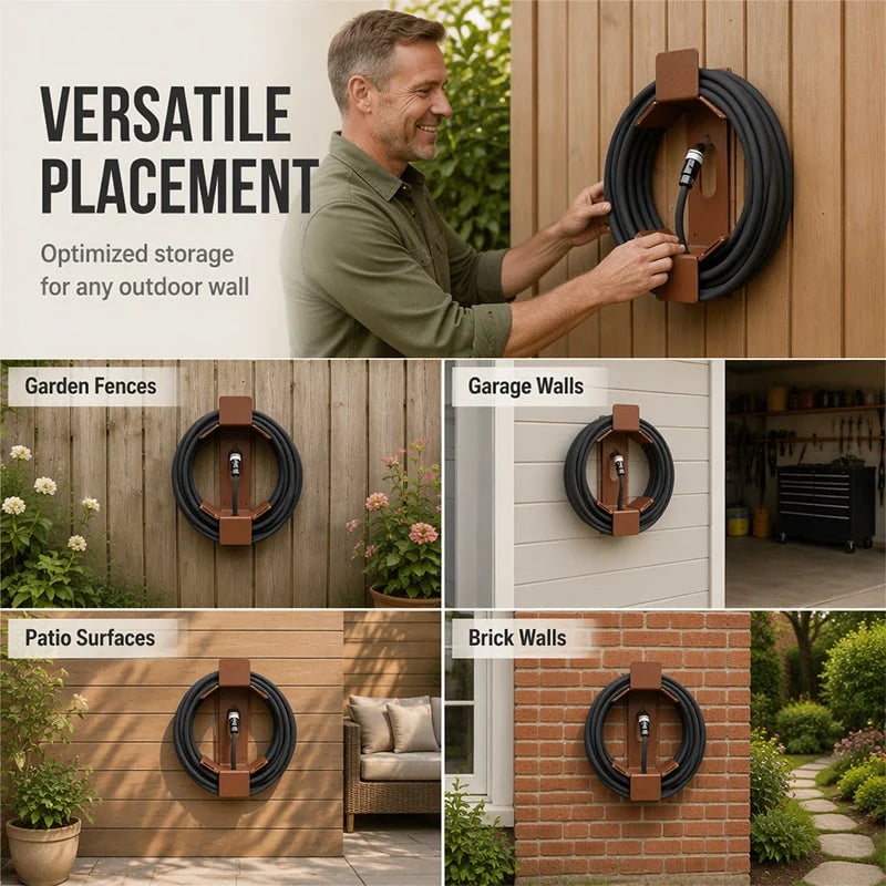 ⏰Wall Mounted Iron Garden Hose Holder