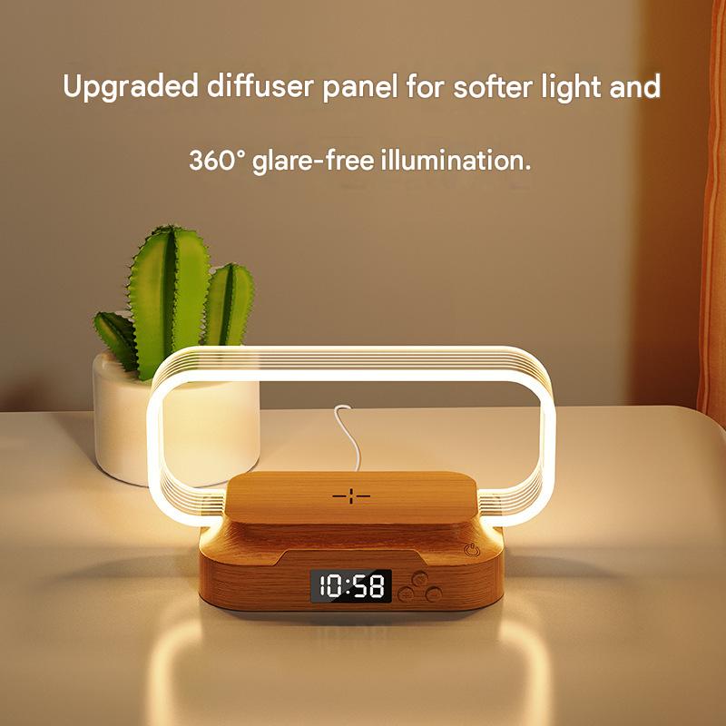 💡⚡Multifunctional Bedside Wireless Charging Night‑Light Station