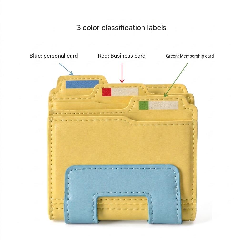 🗂️Cute File Folder Shaped Card Wallet | Vegan Leather Multi-Slot Mini Card Holder