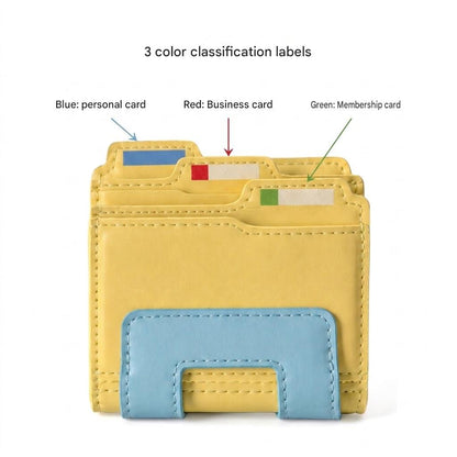 🗂️Cute File Folder Shaped Card Wallet | Vegan Leather Multi-Slot Mini Card Holder