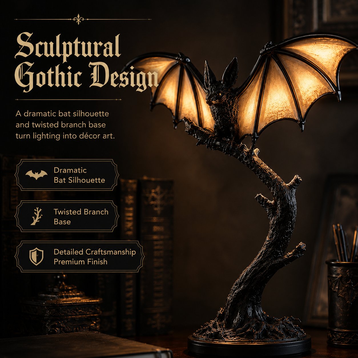 🦇 Glowing Bat Desk Lamp