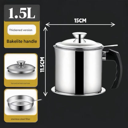 Stainless steel oil filtering pot