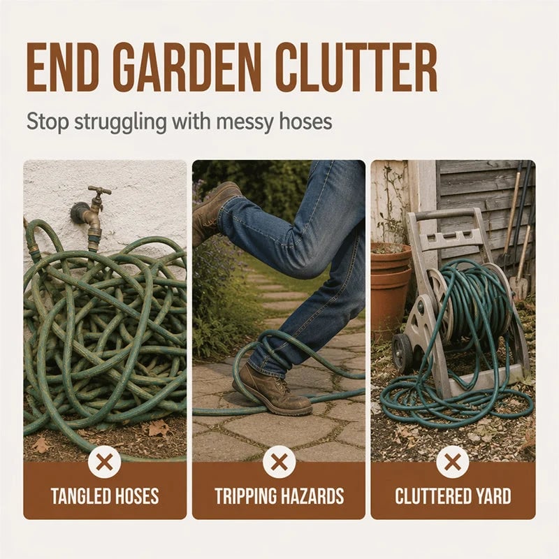 ⏰Wall Mounted Iron Garden Hose Holder