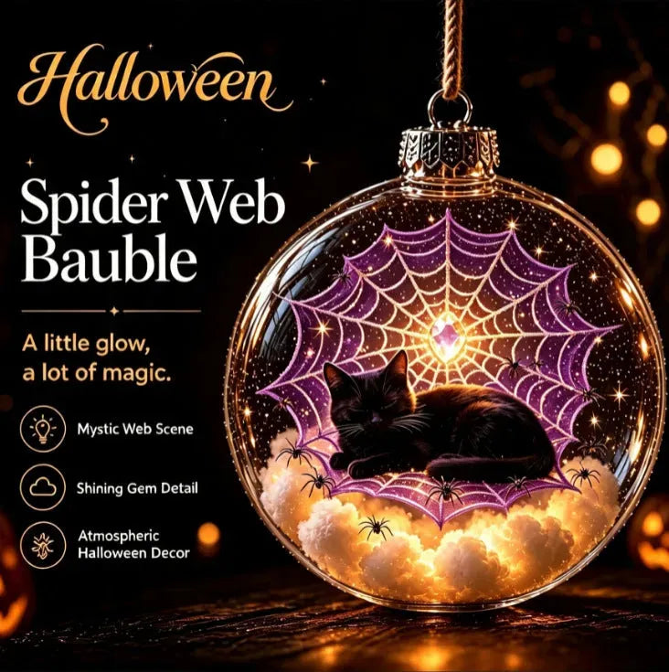 ✨ Glowing Halloween Bauble – 7 Cute Designs to Choose, Light-Up Acrylic Ornament with Soft Warm LED Glow