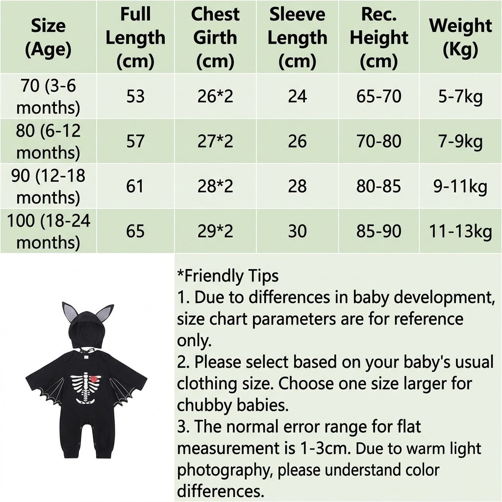 🦇 Baby Bat Halloween Costume Romper | 2 Prints Available