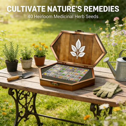 🌱 40 Medicinal Herb Seeds Kit – Grow Your Own Healing Garden & Herbal Teas