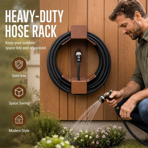 ⏰Wall Mounted Iron Garden Hose Holder