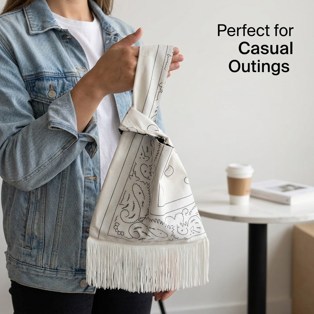 ✨🪢Bandana Knot Bag with  Fringe