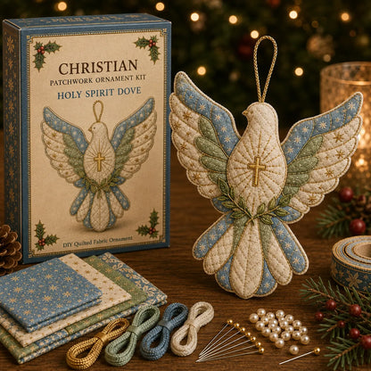 ⏳ Last Day 50% OFF – ✝️ Beginner-Friendly DIY Christian Block Figure Patchwork Ornament Kit Collection | Complete Kit with Pre-Cut Fabrics, Padded Ornament Form & Step-by-Step Guide Included 💕