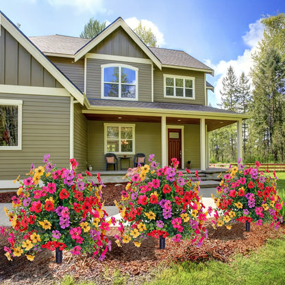 Artificial Outdoor Fake Flowers with Ground Stake