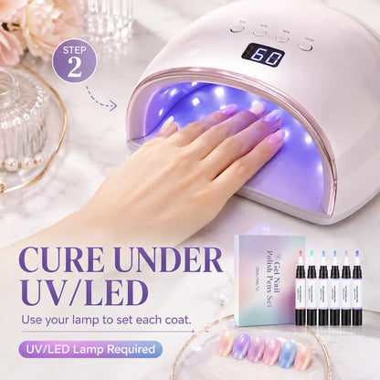 💅6-Color Pearl Gel Nail Polish Pen Set for Easy DIY Nails