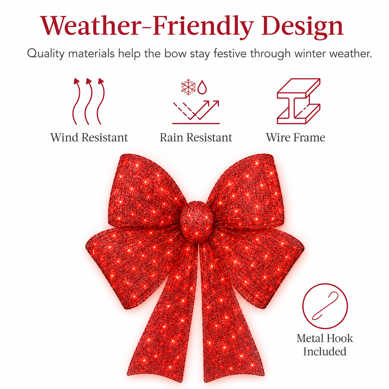 🔥Last Day 55% OFF🎁✨🎄 48-Inch Lighted Christmas Bow 🎀