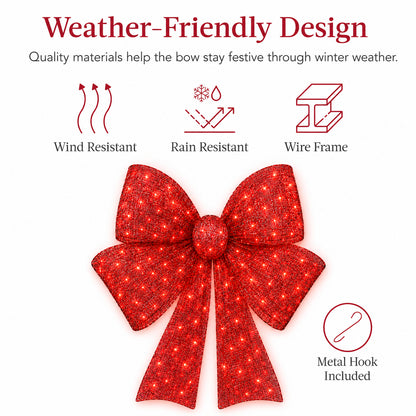 🔥Last Day 55% OFF🎁✨🎄 48-Inch Lighted Christmas Bow 🎀