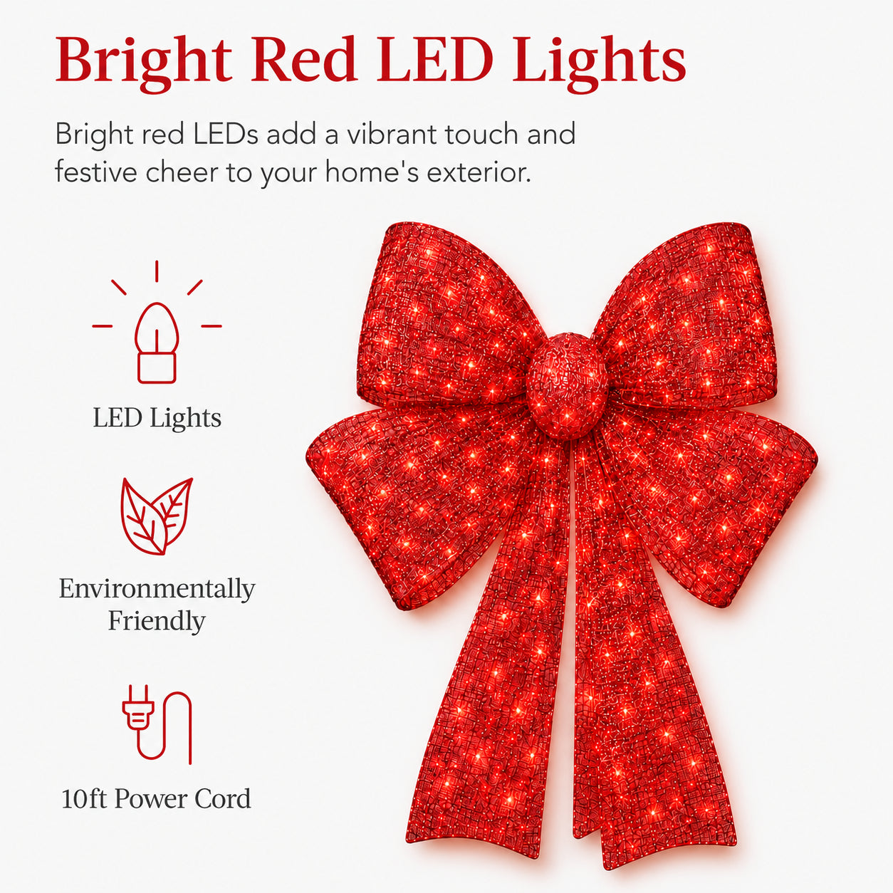 🔥Last Day 55% OFF🎁✨🎄 48-Inch Lighted Christmas Bow 🎀