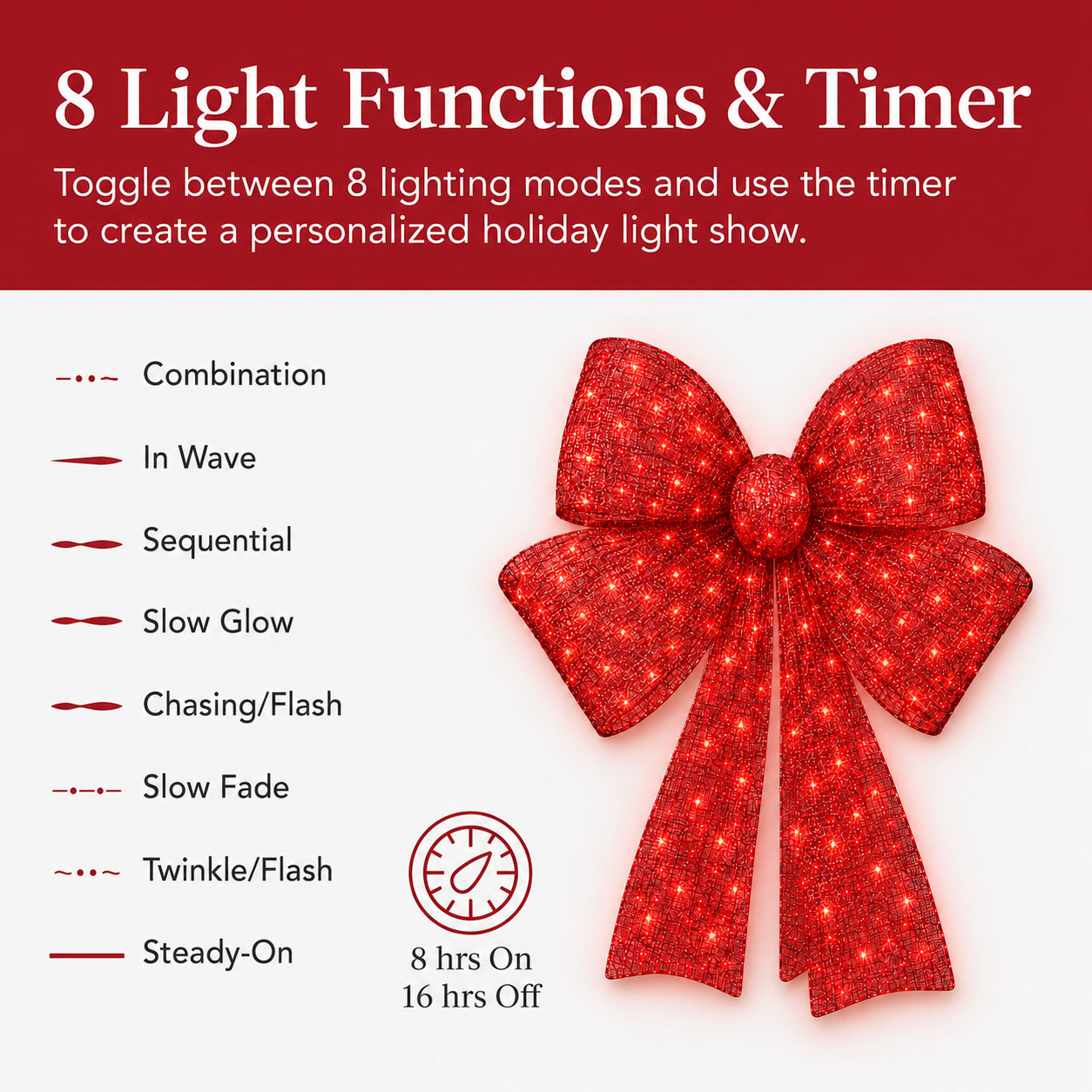 🔥Last Day 55% OFF🎁✨🎄 48-Inch Lighted Christmas Bow 🎀