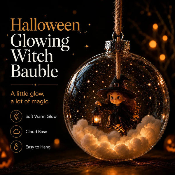 ✨ Glowing Halloween Bauble – 7 Cute Designs to Choose, Light-Up Acrylic Ornament with Soft Warm LED Glow