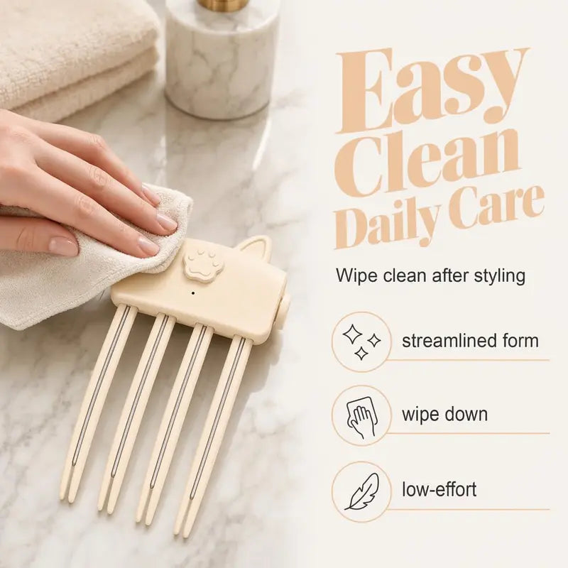🐱 Cute Cat‑Ear Root Volume Heating Comb