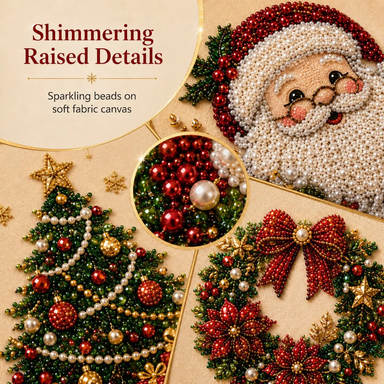 🧘Relaxing & Beginner-Friendly-💎DIY Christmas Pearl Diamond Painting Art Kit