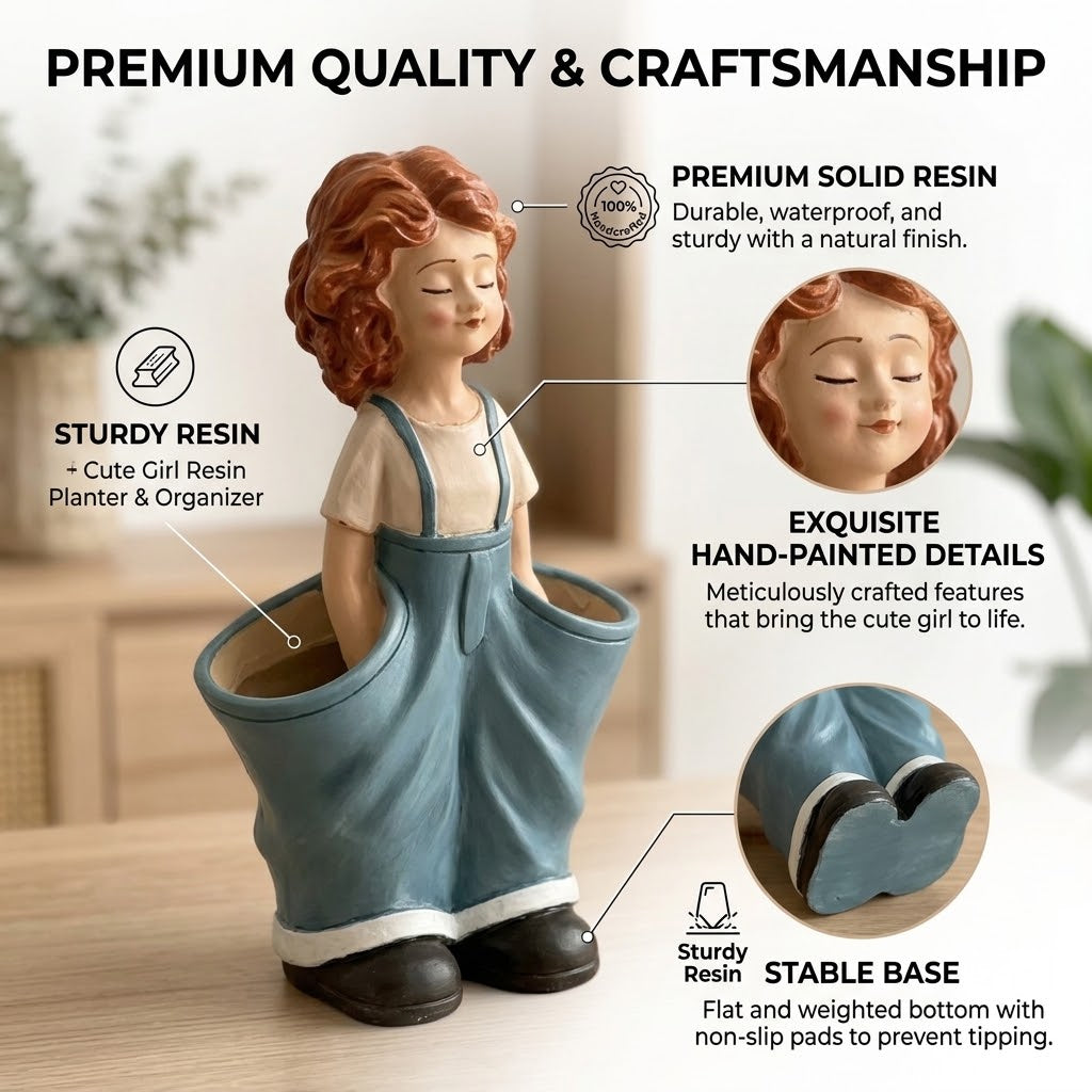 ✨Cute Girl Figurine Planter & Desktop Storage Holder