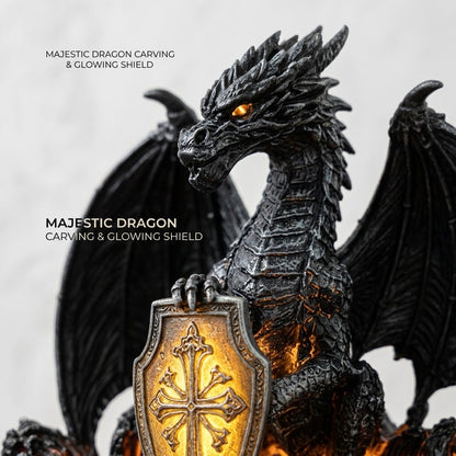 🐉Glowing Dark Guardian Dragon Statue