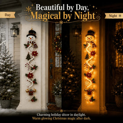 🎄Light-Up Glowing Christmas Door Hanger | 6 Festive Lighted Designs with Warm Glow, Dimensional Details & Space-Saving Vertical Décor ✨