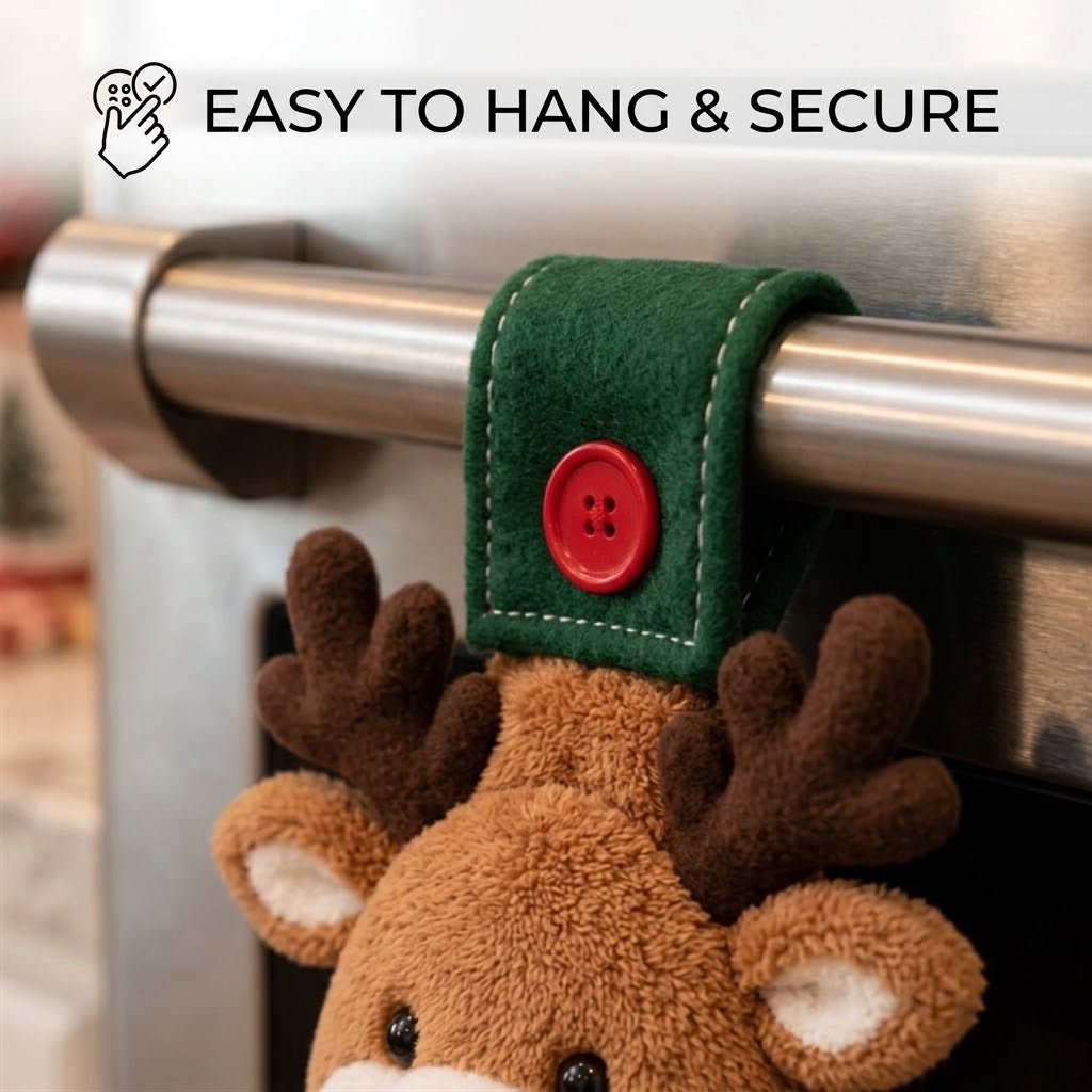 🎄 Christmas Hanging Kitchen Towel, Snowman Gingerbread Reindeer Decorative Hand Towel