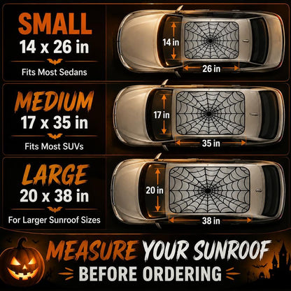 🕸️ Halloween Spider-Web Sunroof Decal – Create an eerie, shadowy autumn driving effect.