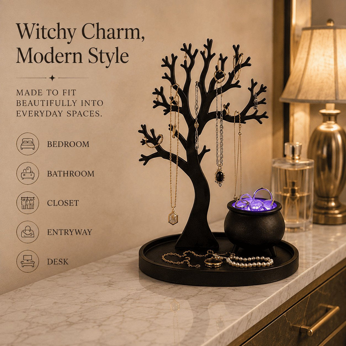 🔥Last Day 50% OFF - 💍✨Illuminated Jewelry Tree Organizer