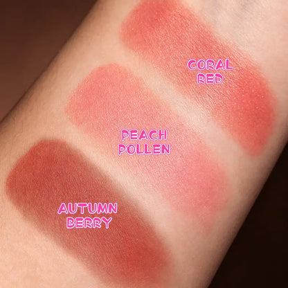 💄3-in-1 Loose Powder Blush – Blush for the time-strapped; quick application; includes a small mirror.