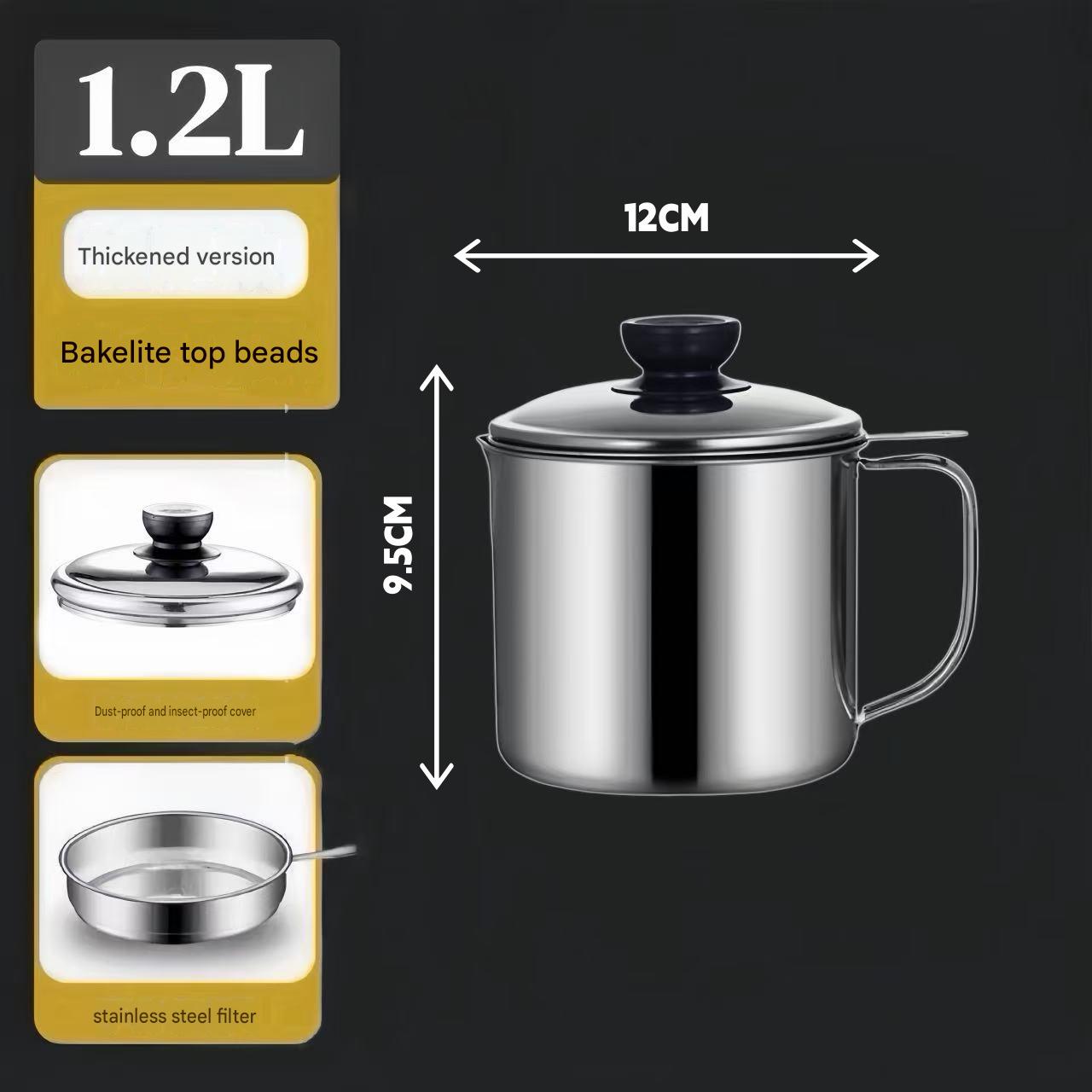 Stainless steel oil filtering pot