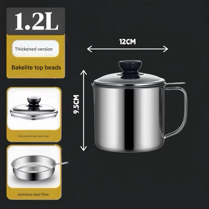 Stainless steel oil filtering pot